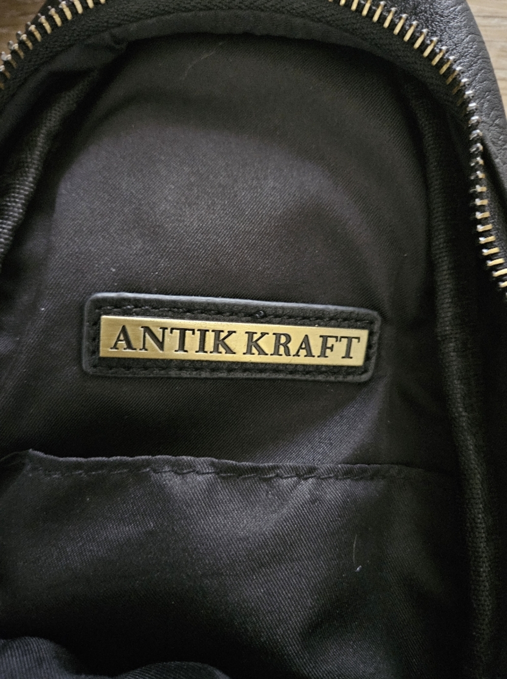 Antik Kraft Tasha Webbing Strap Sling Bag In Black Vegan Leather - Picture 2 of 5